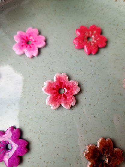 Pampilles "Fleurs de Cerisier 🌸" finition brillante (sans créoles).