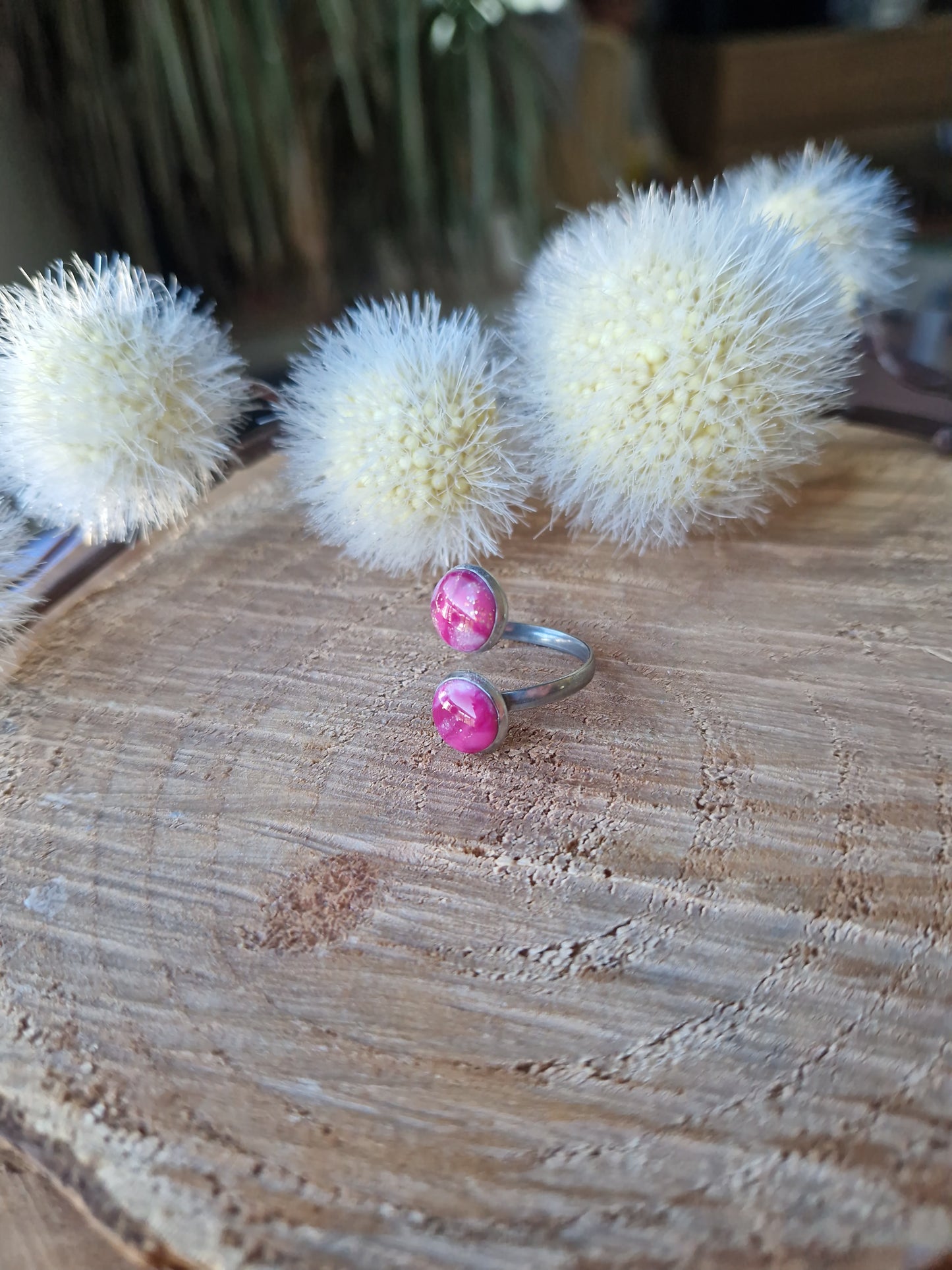 Bague ajustable argent.