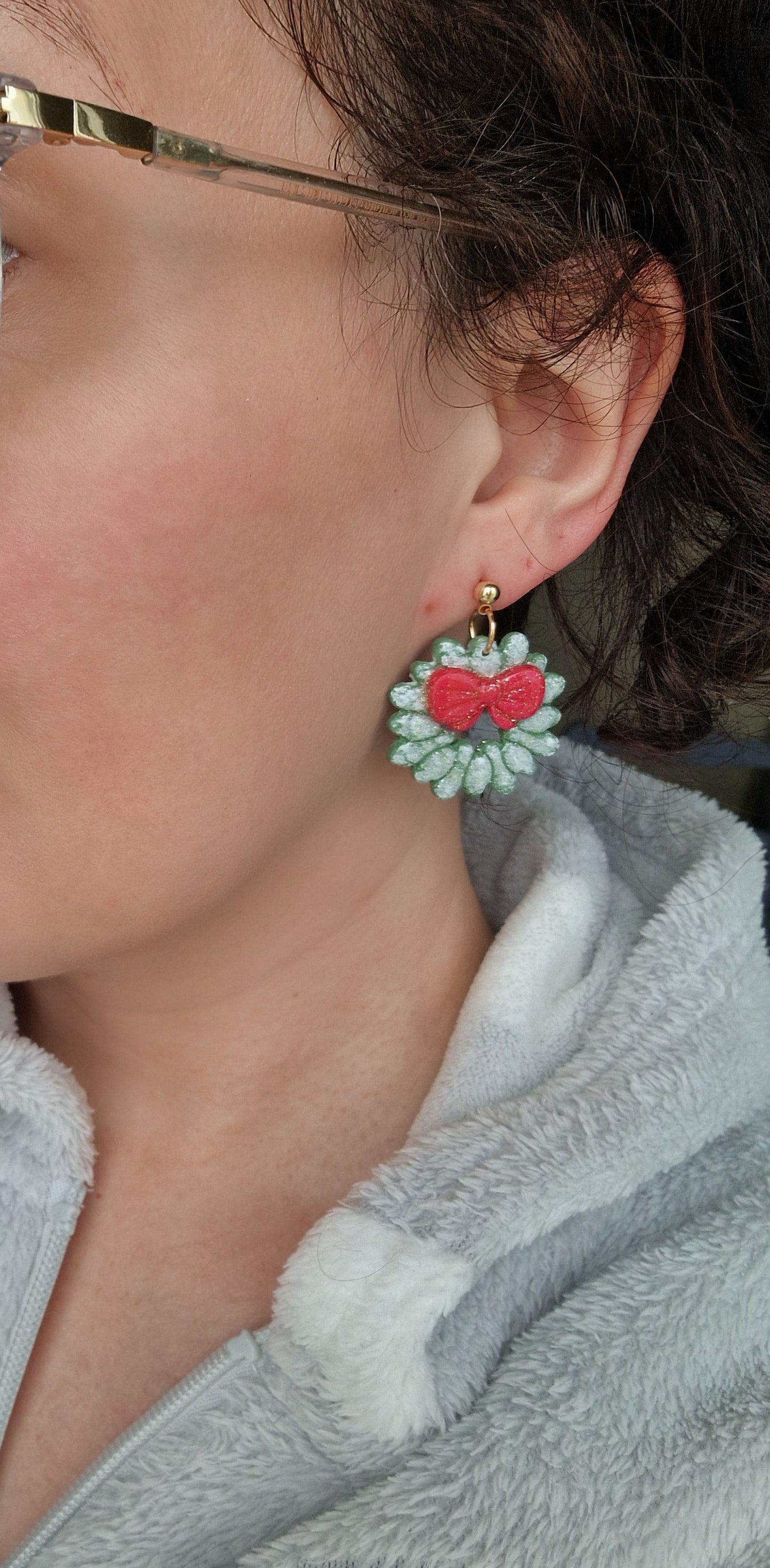 Boucles " Couronne de Noël"