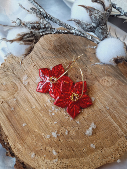 Boucles "Fleurs de Noël"