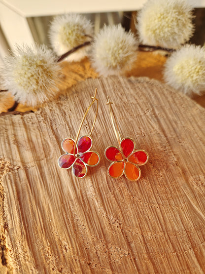 Boucles "Flora" sunset.