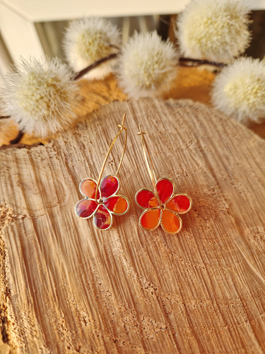 Boucles "Flora" sunset.