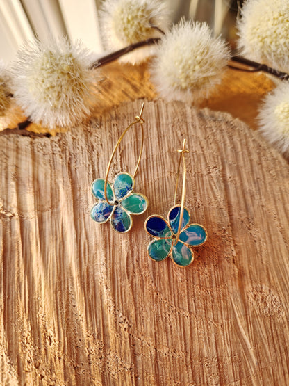 Boucles "Flora" Lagon.