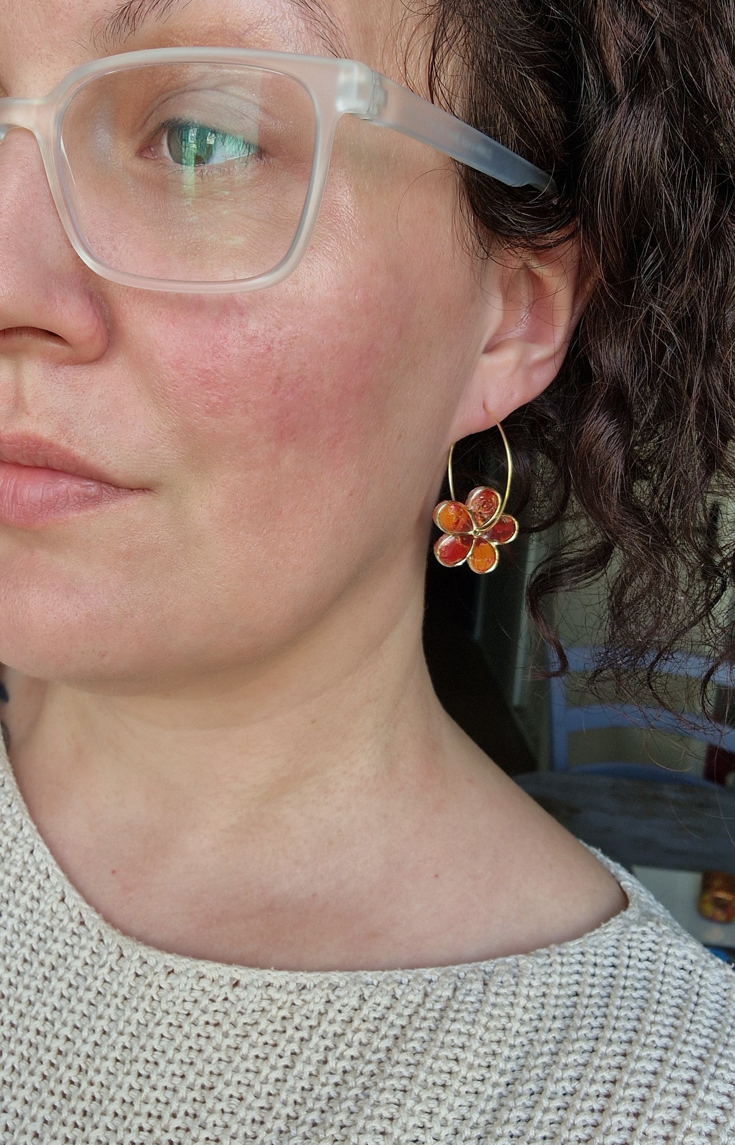 Boucles "Flora" sunset.