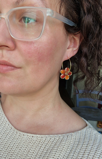 Boucles "Flora" sunset.