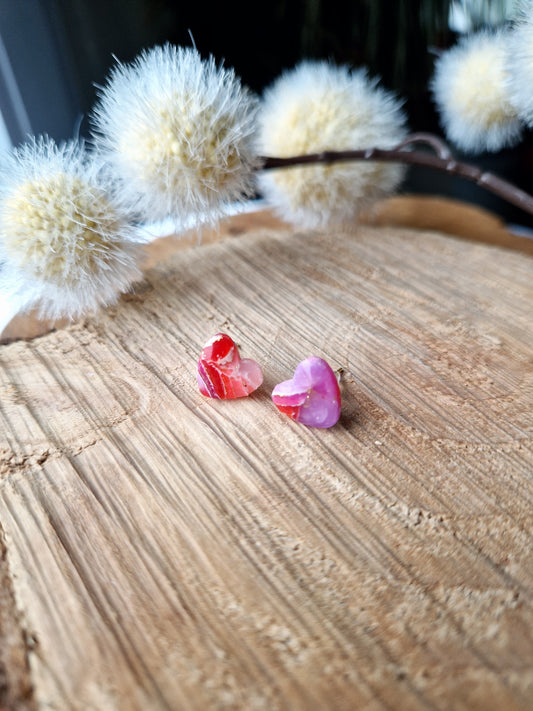 Puces "Cœurs ❤️🩷" 1 cm