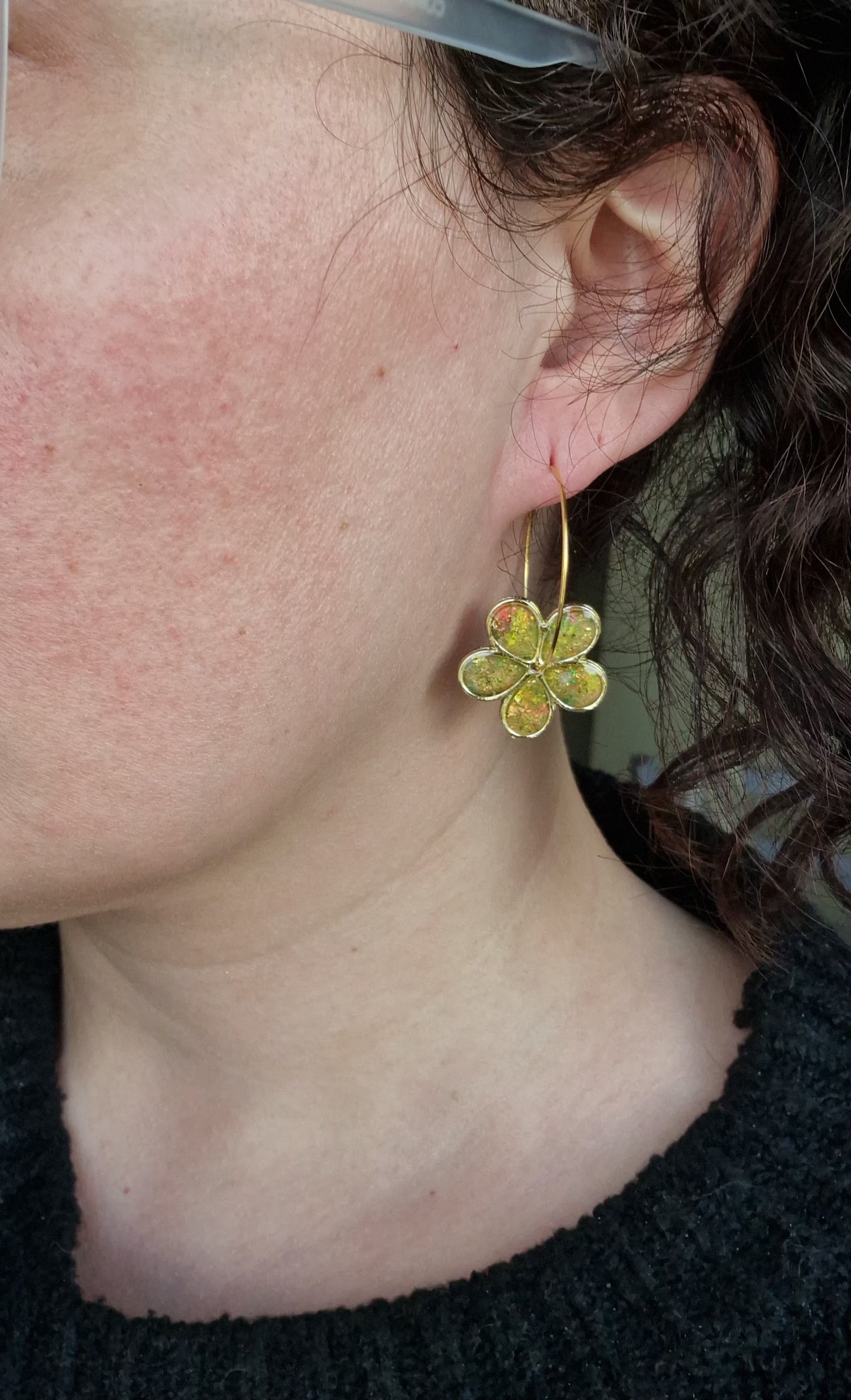 Boucles "Flora 🌸" anti gaspi Néon 💚💛🧡🩷.