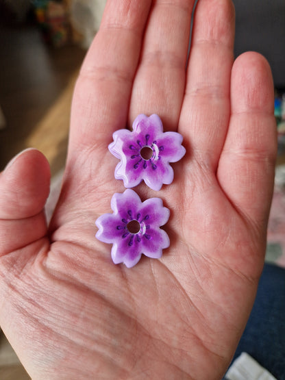 Pampilles "Fleurs de Cerisier 🌸" finition brillante (sans créoles).