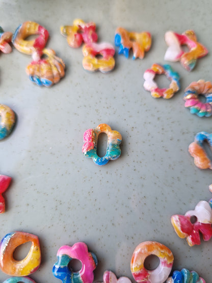 Minies pampilles effet pierre d'agate Rainbow 🌈 finition brillantes (sans créoles)