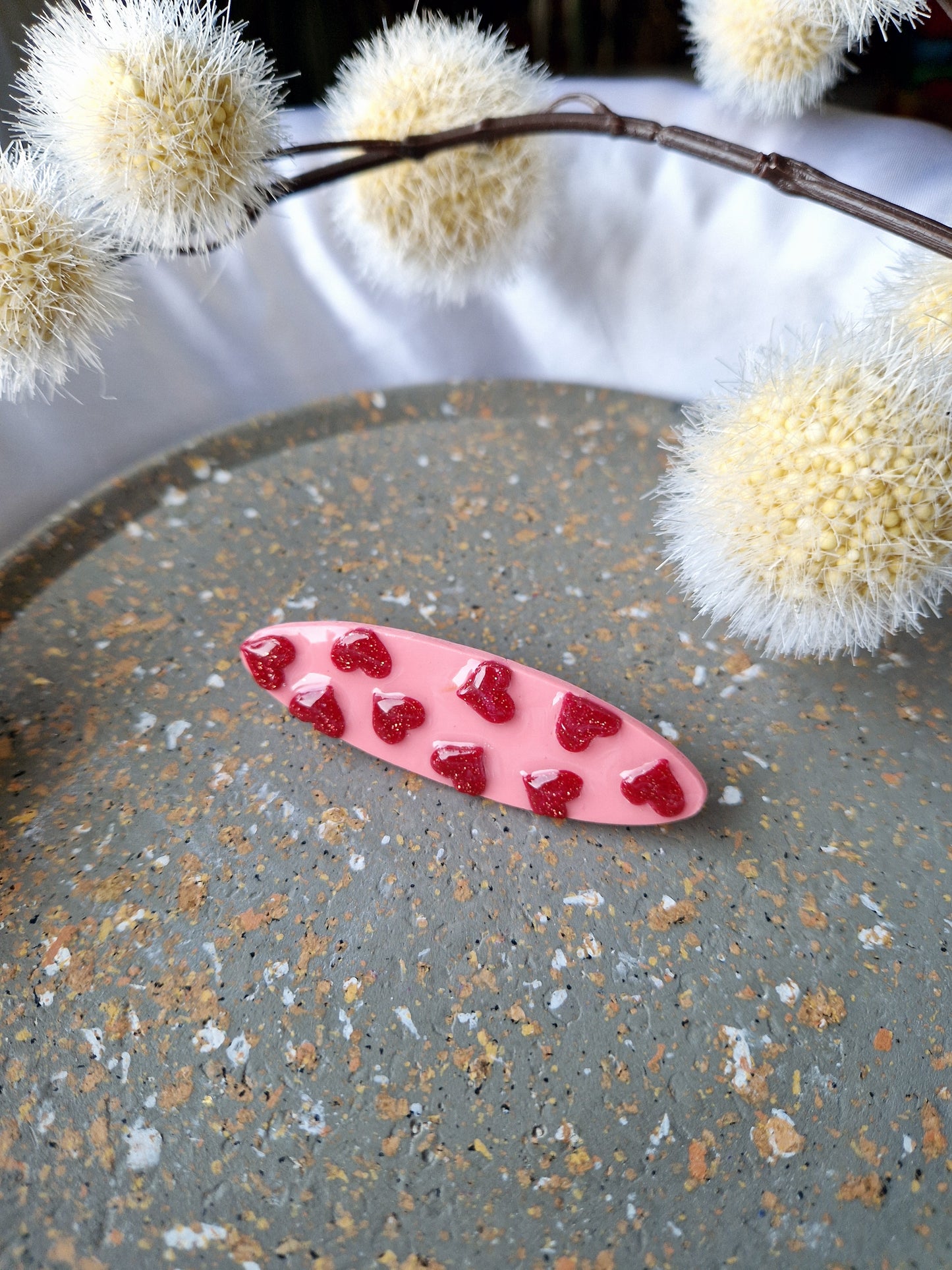 Barrette "Cœurs" (réservée Marine).