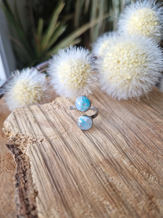 Bague ajustable 🩵🤍