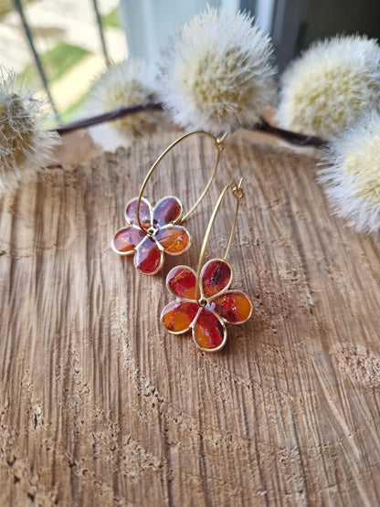 Boucles "Flora" sunset.