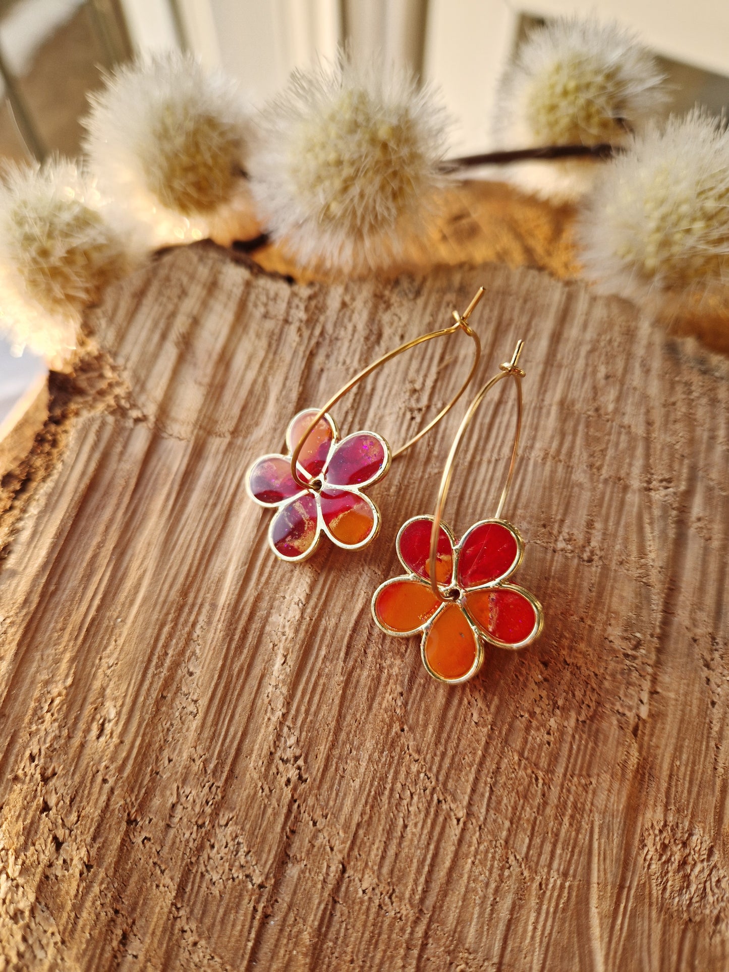 Boucles "Flora" sunset.